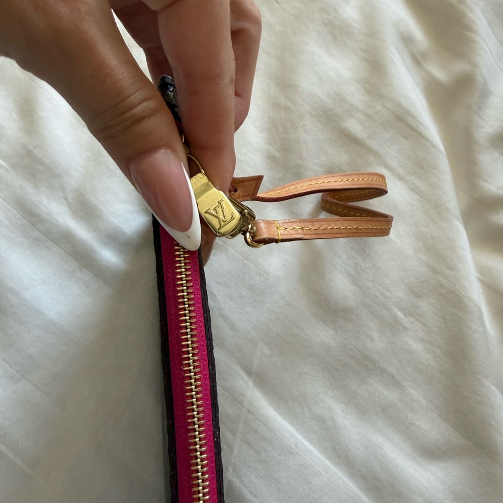Louis Vuitton Monogram Canvas Wristlet with Pink Accents - Picture 4 of 6